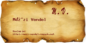 Mázi Vendel névjegykártya